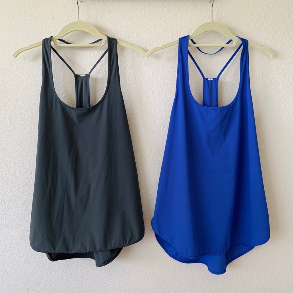 2 Lululemon Strappy Flowy Tanks Workout EUC